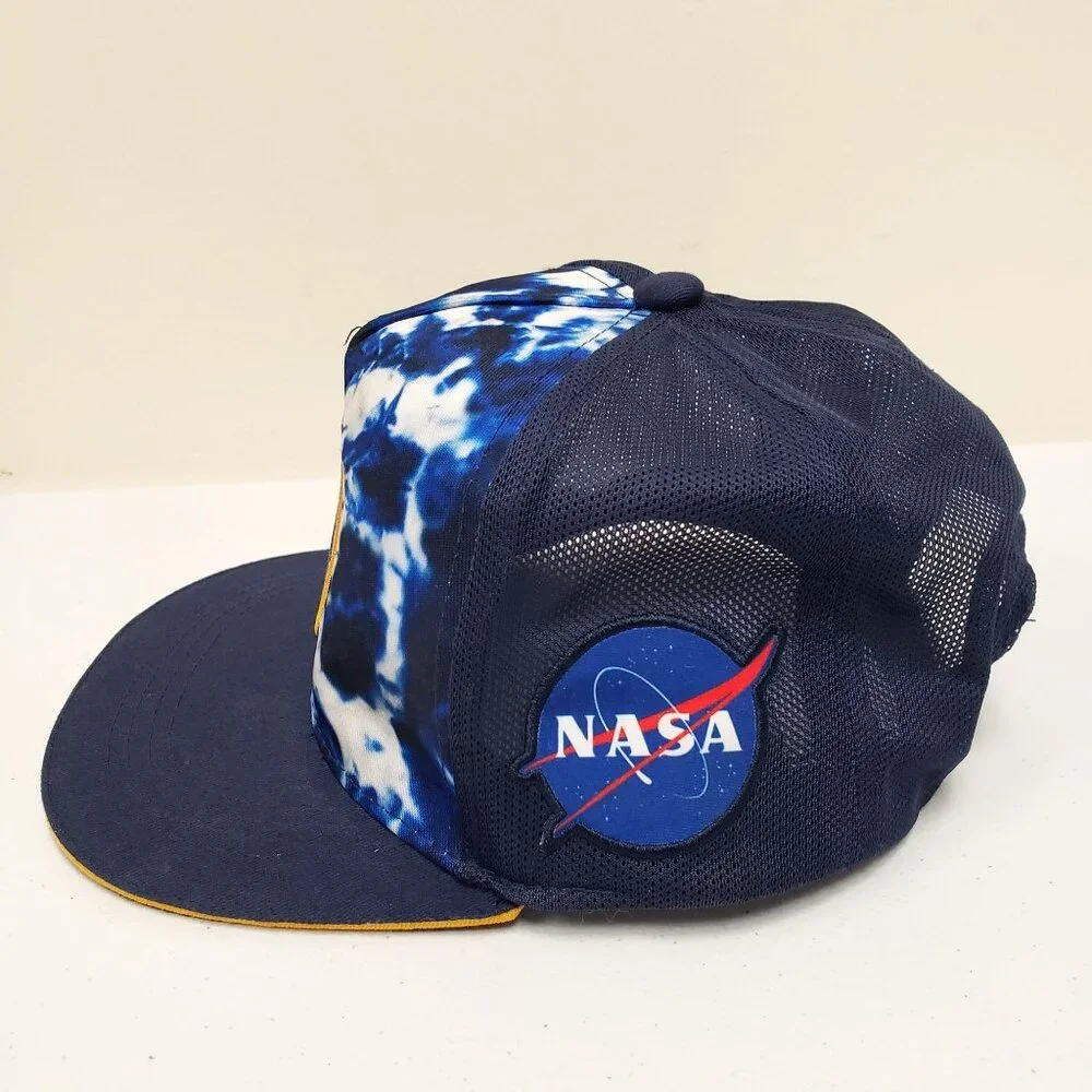 NASA Space Shuttle Blue Tie Dye Mesh Snapback Cap Hat Youth Size